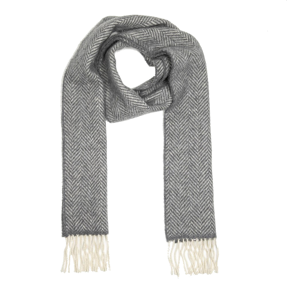 Wollschal Merino-Kaschmir-Mix Grey Herringbone 2421