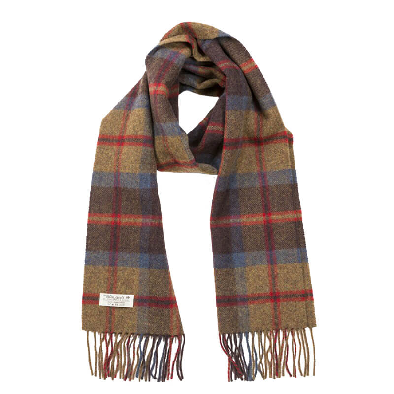 Warmer Wollschal in Rust Brown Red Plaid 534