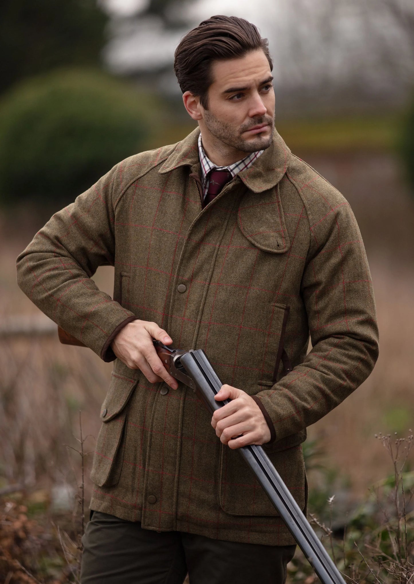 Herren Tweed Jacke Combrook in sage