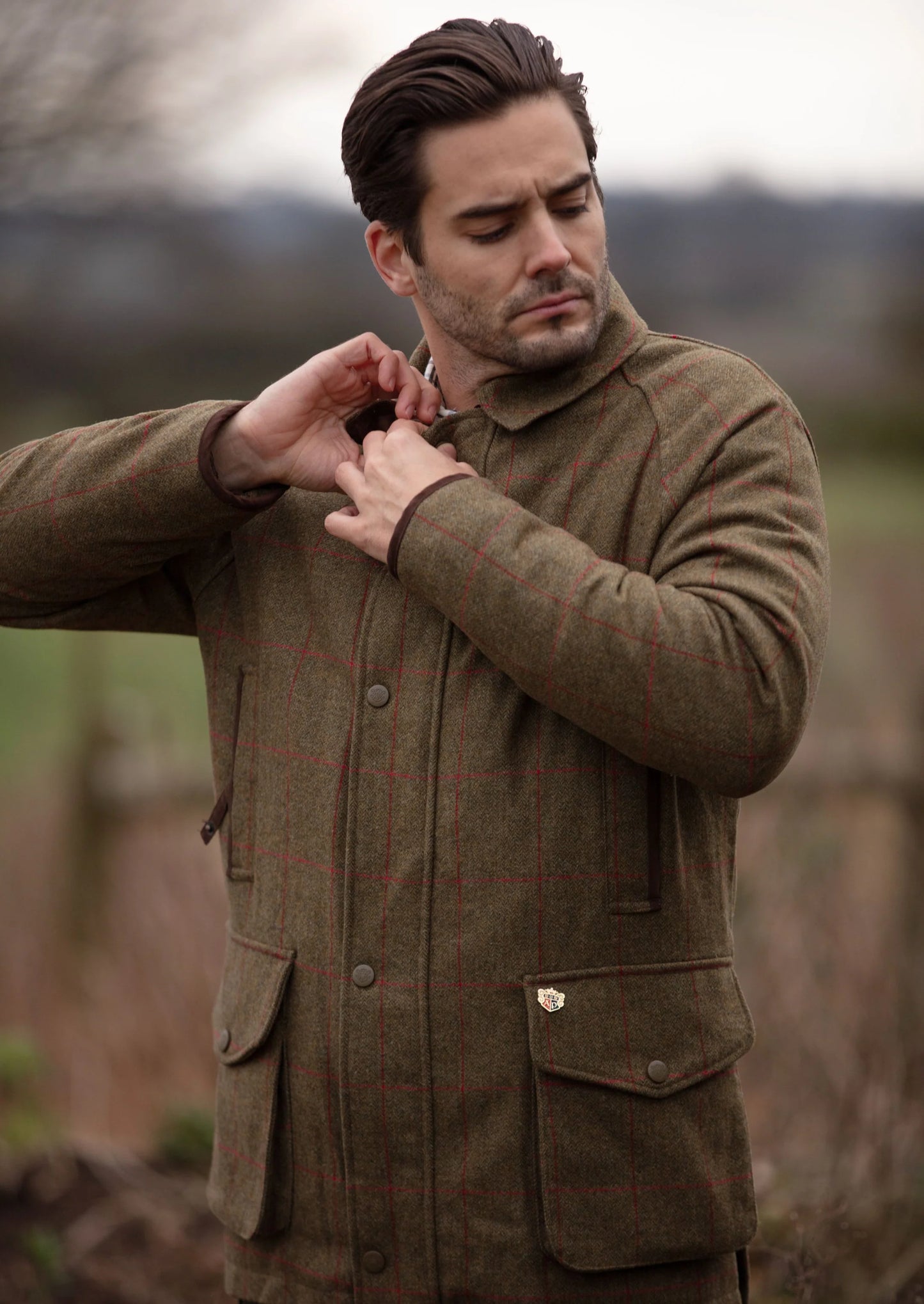 Herren Tweed Jacke Combrook in sage