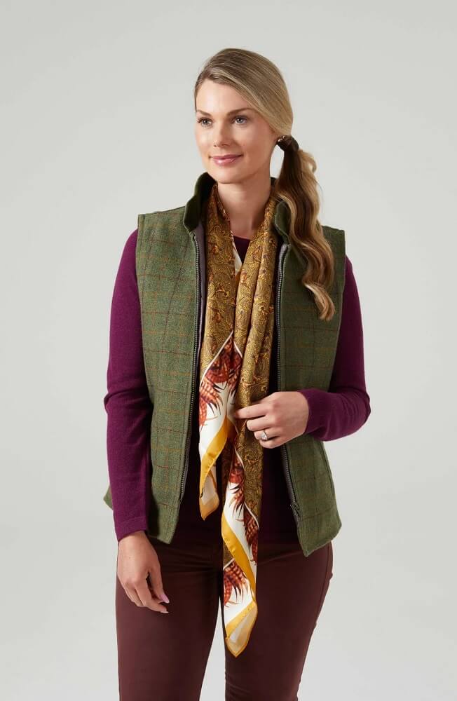 Damen Tweed Gilet Rutland Pine