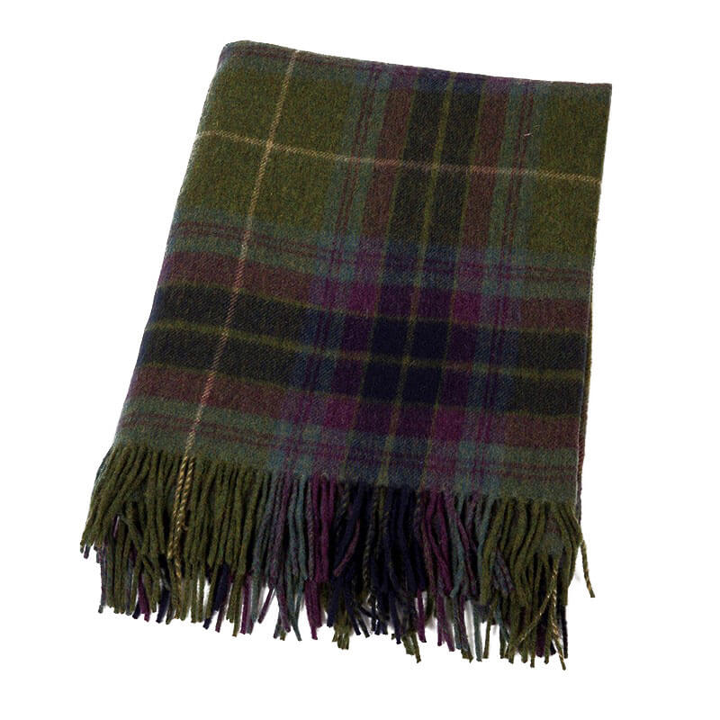 Decke aus Lammwolle John Hanly Green Navy Purple 613