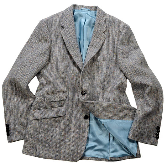 Herren Donegal Tweed Sakko Charles in blau-grau