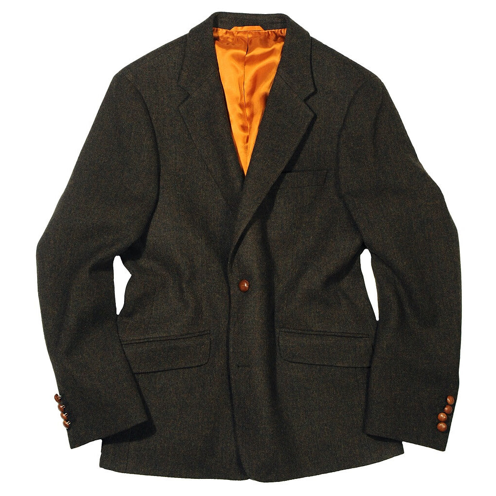 Herren Tweed Sakko Nick - Mallalieus of Delph Tweed in Plain Green