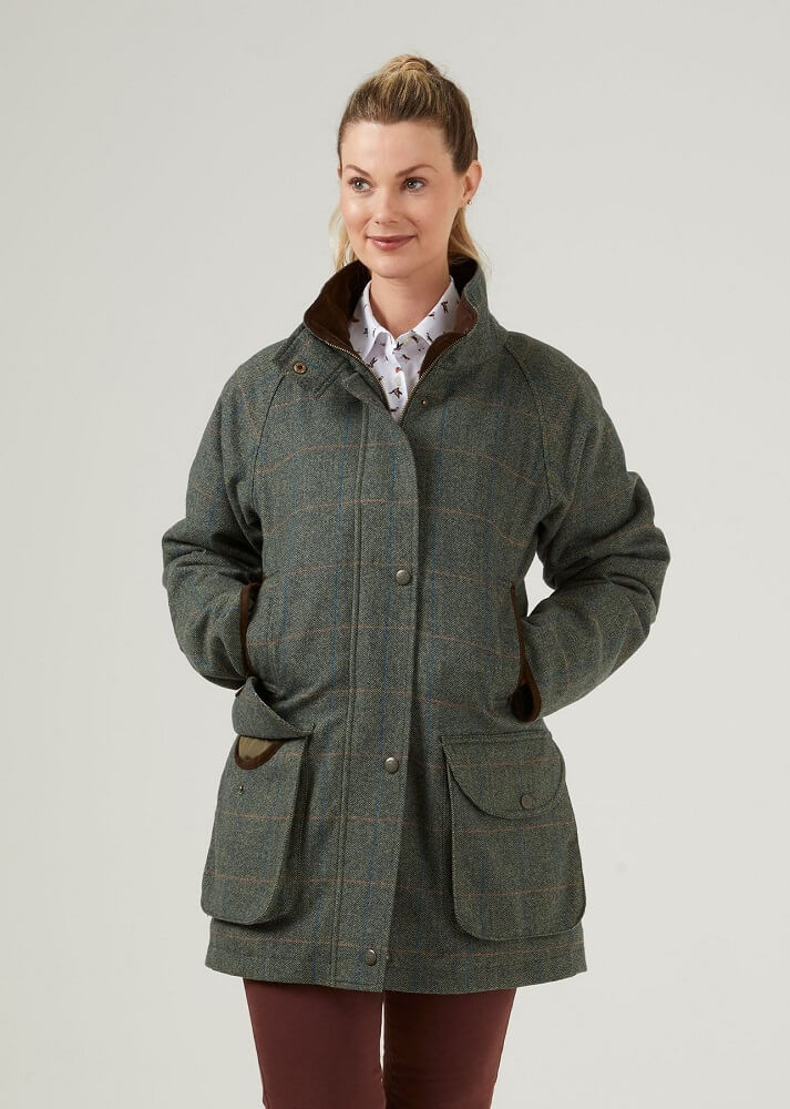 Damen Tweed Jacke Combrook in Spruce