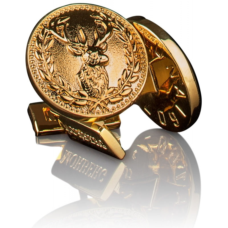 goldene Manschettenknöpfe Hirsch-Motiv