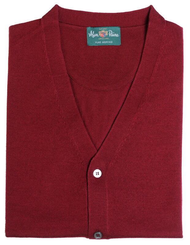 Herren Weste Wolle bordeaux