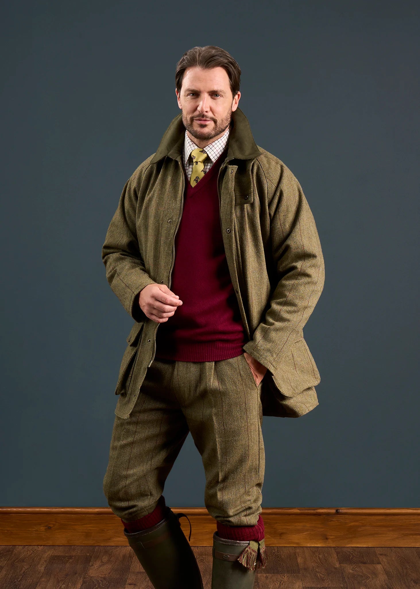 Herren Tweed Jacke Rutland in Oakley