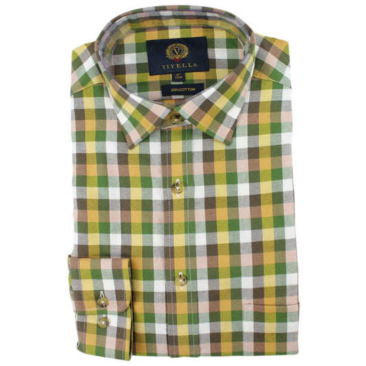 Square Check Country Shirt in Earth