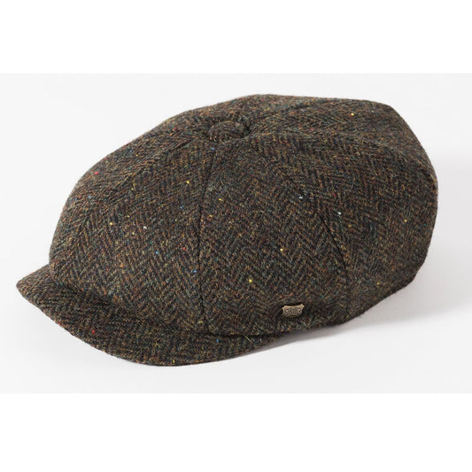 Carloway 8 Piece Harris Tweed Cap in Green Brown (3003)