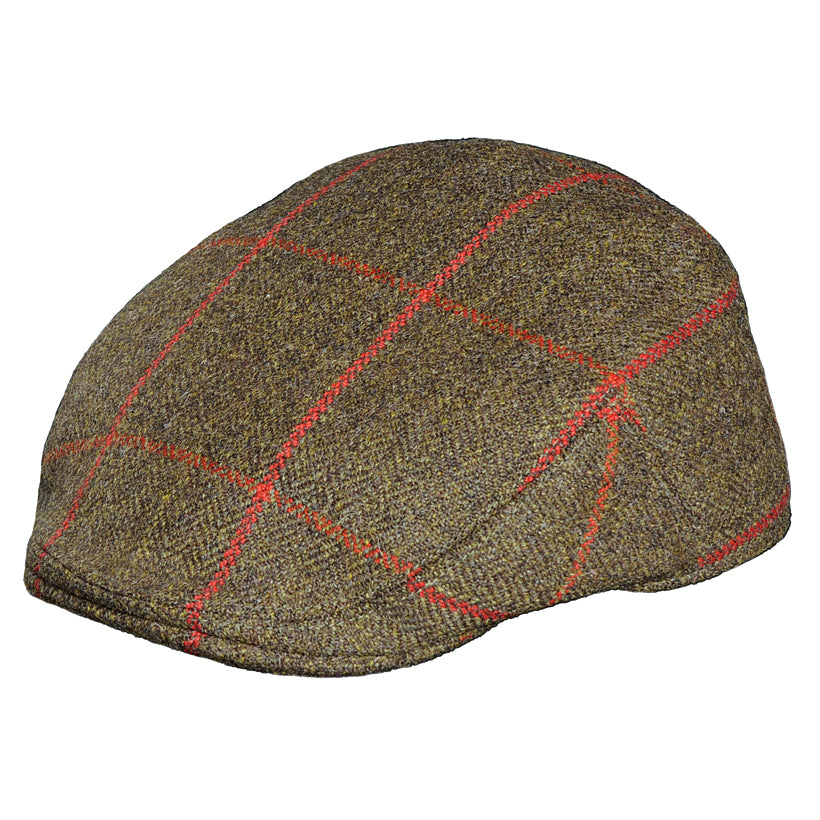 Tweed Cap County Curved Peak in dark green