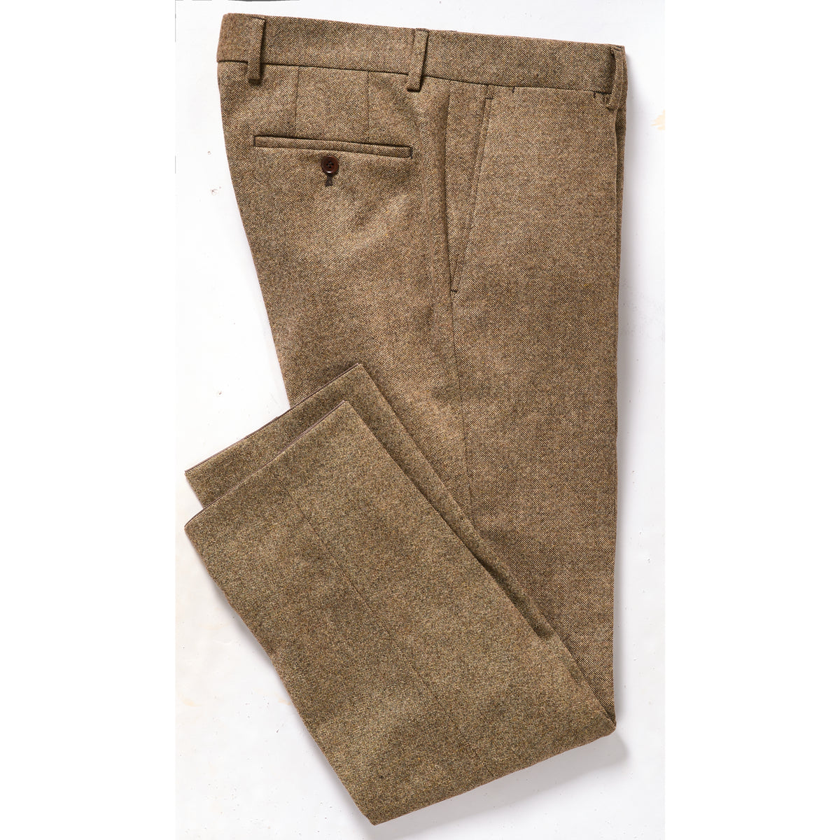 Tweed Hose Merinowolle in beige-braun
