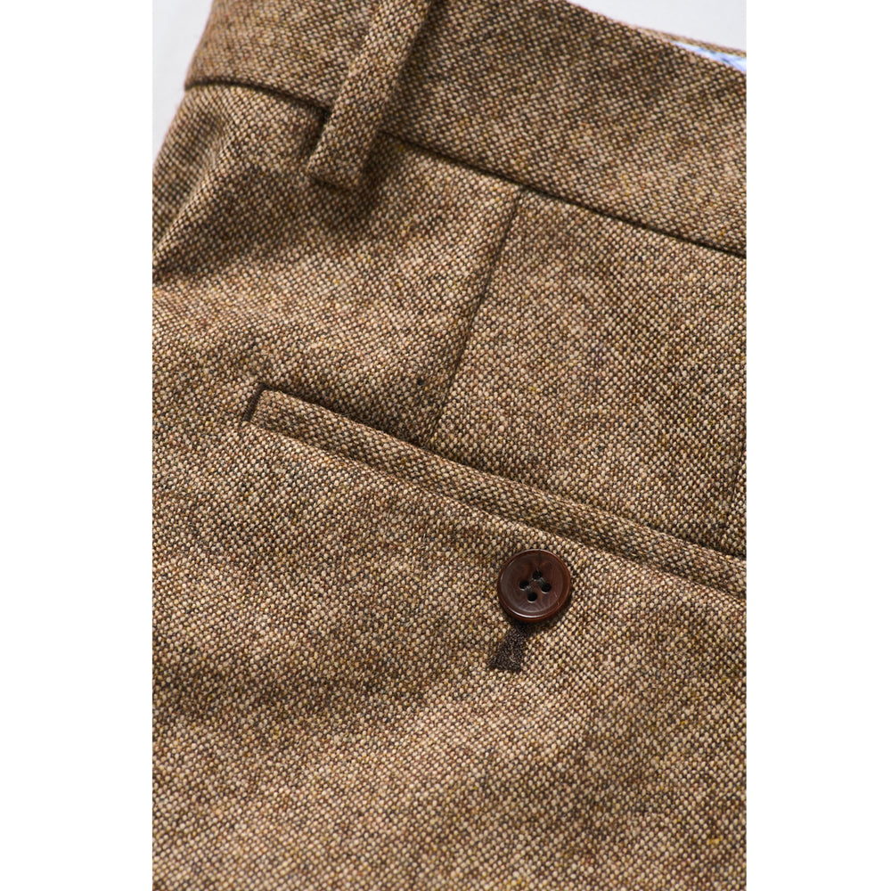 Tweed Hose Merinowolle in beige-braun