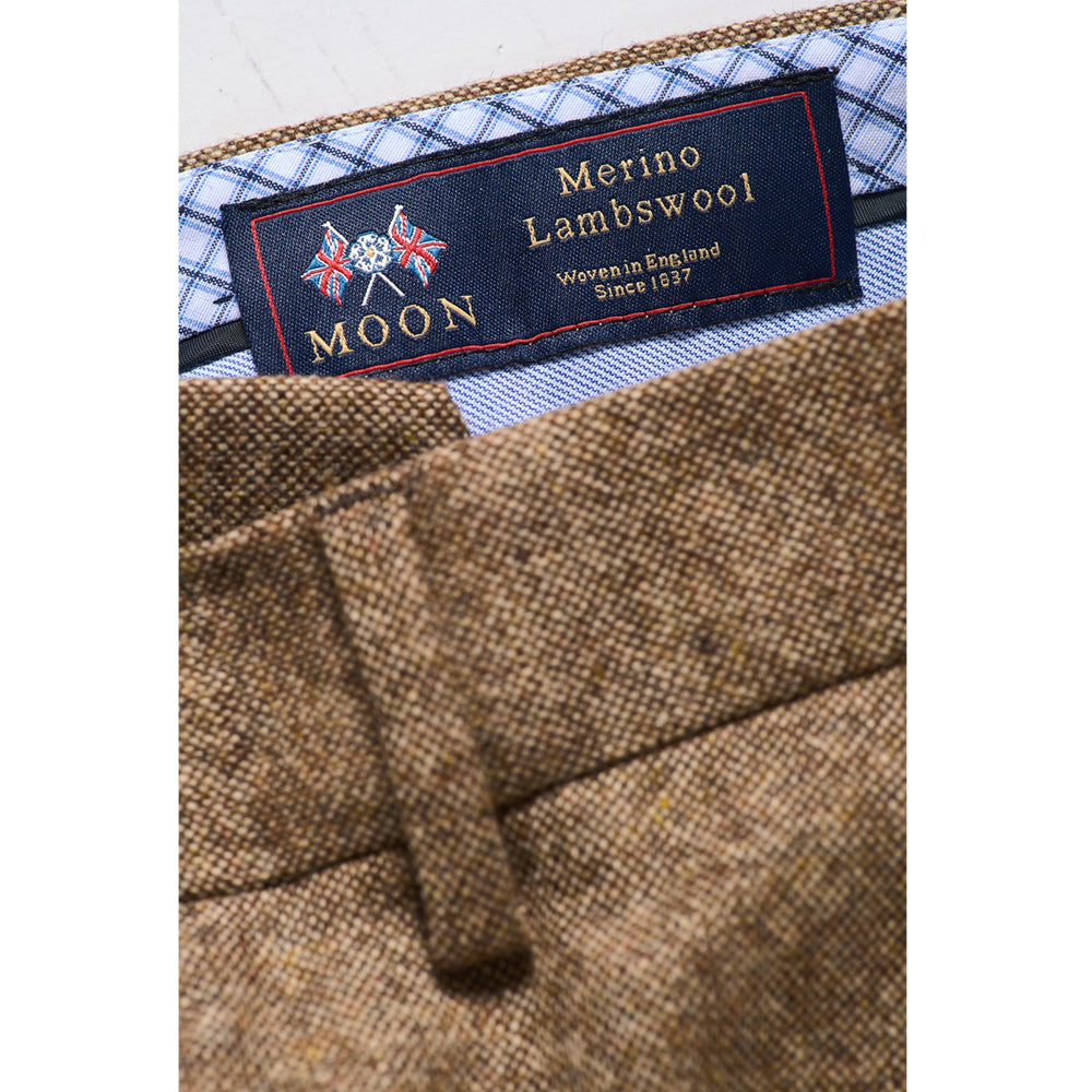 Tweed Hose Merinowolle in beige-braun