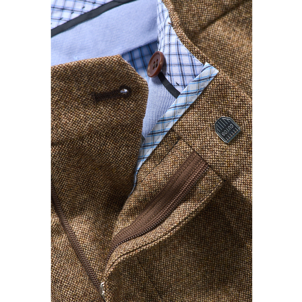 Tweed Hose Merinowolle in beige-braun