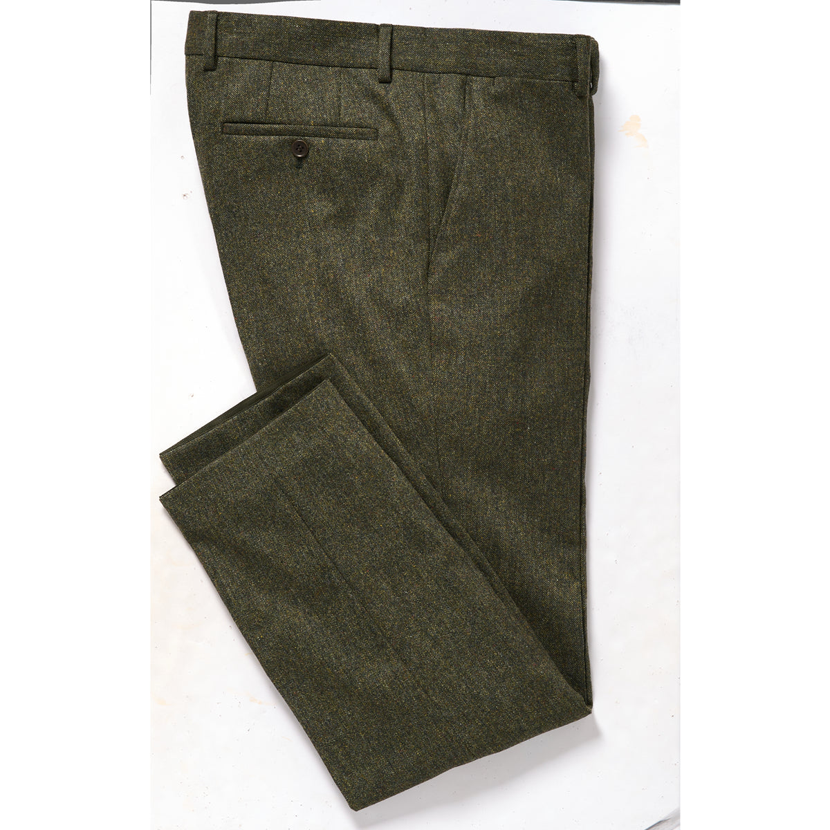 Tweed Hose Merinowolle in grün