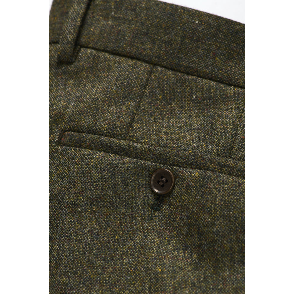 Tweed Hose Merinowolle in grün