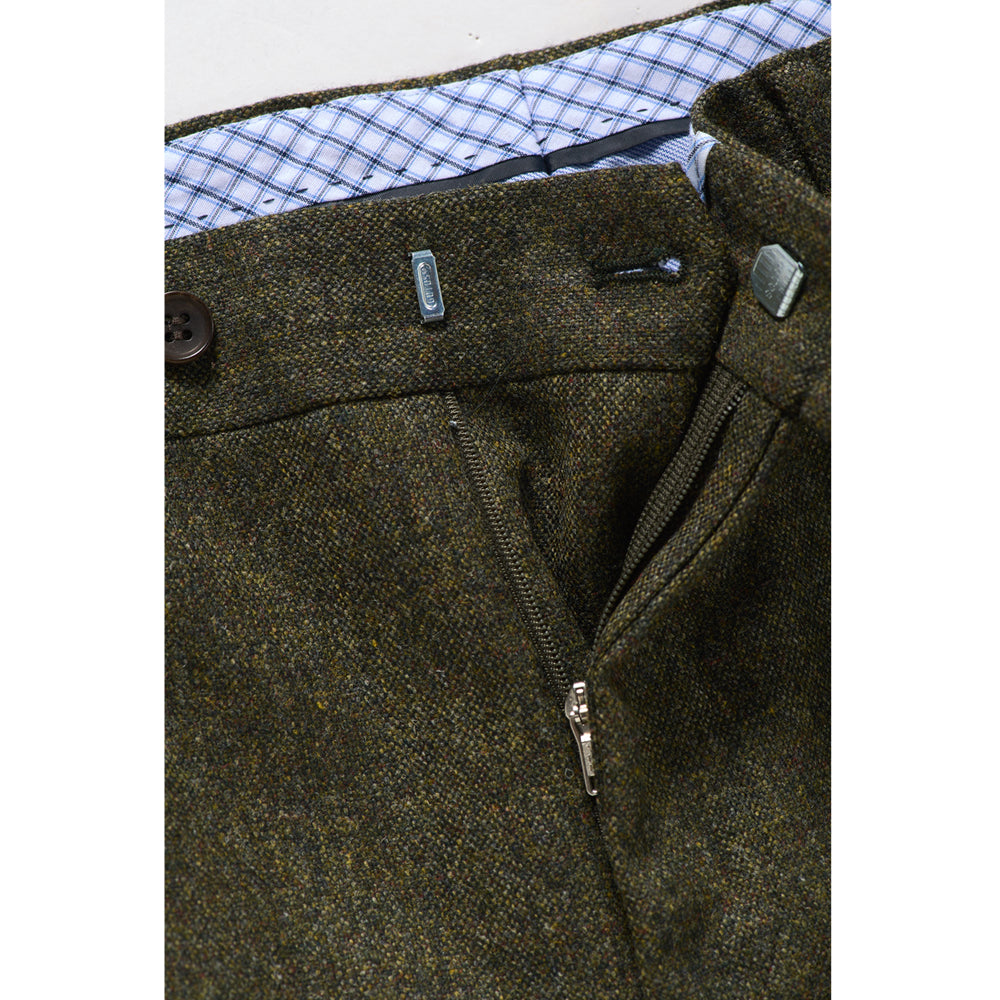 Tweed Hose Merinowolle in grün