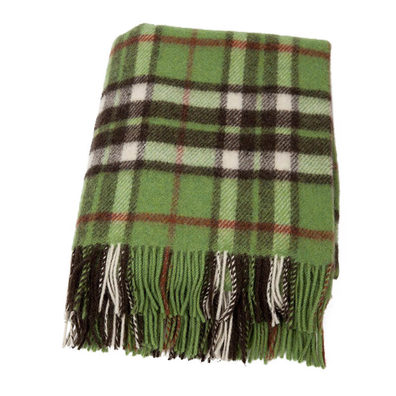 John Hanly Wolldecke Green White Peat Plaid LW184