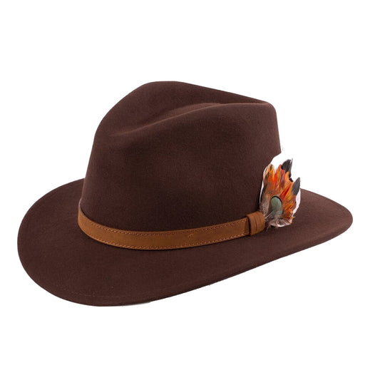 Damen Jagdhut Richmond Fedora in Brown