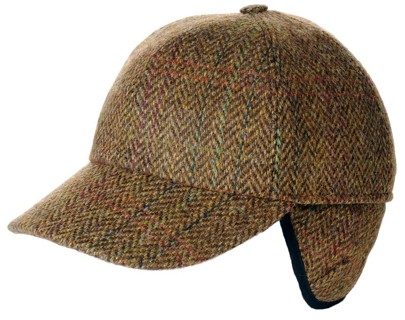 Tweed Baseball-Kappe mit Ohrenklappen