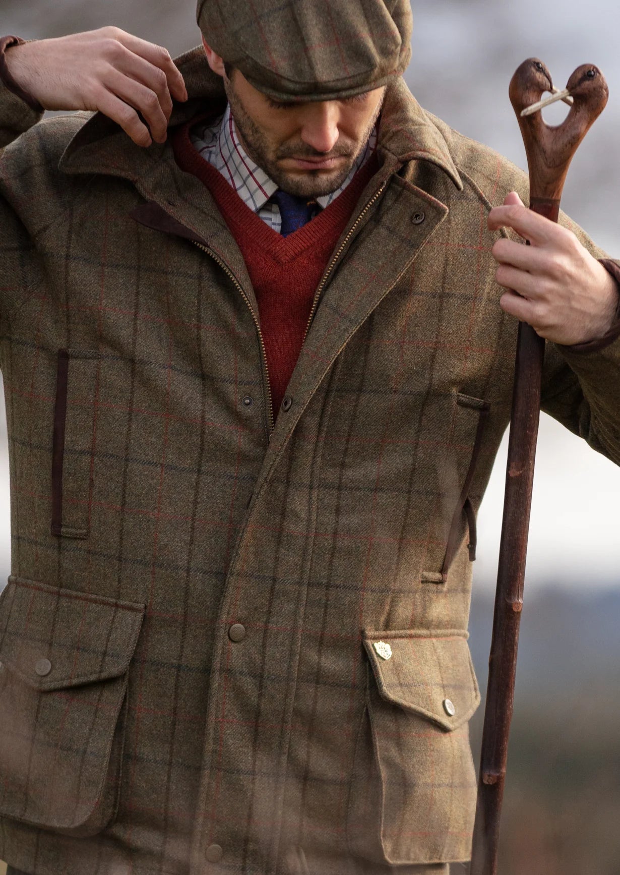Tweed Field Coat Compton in Thyme