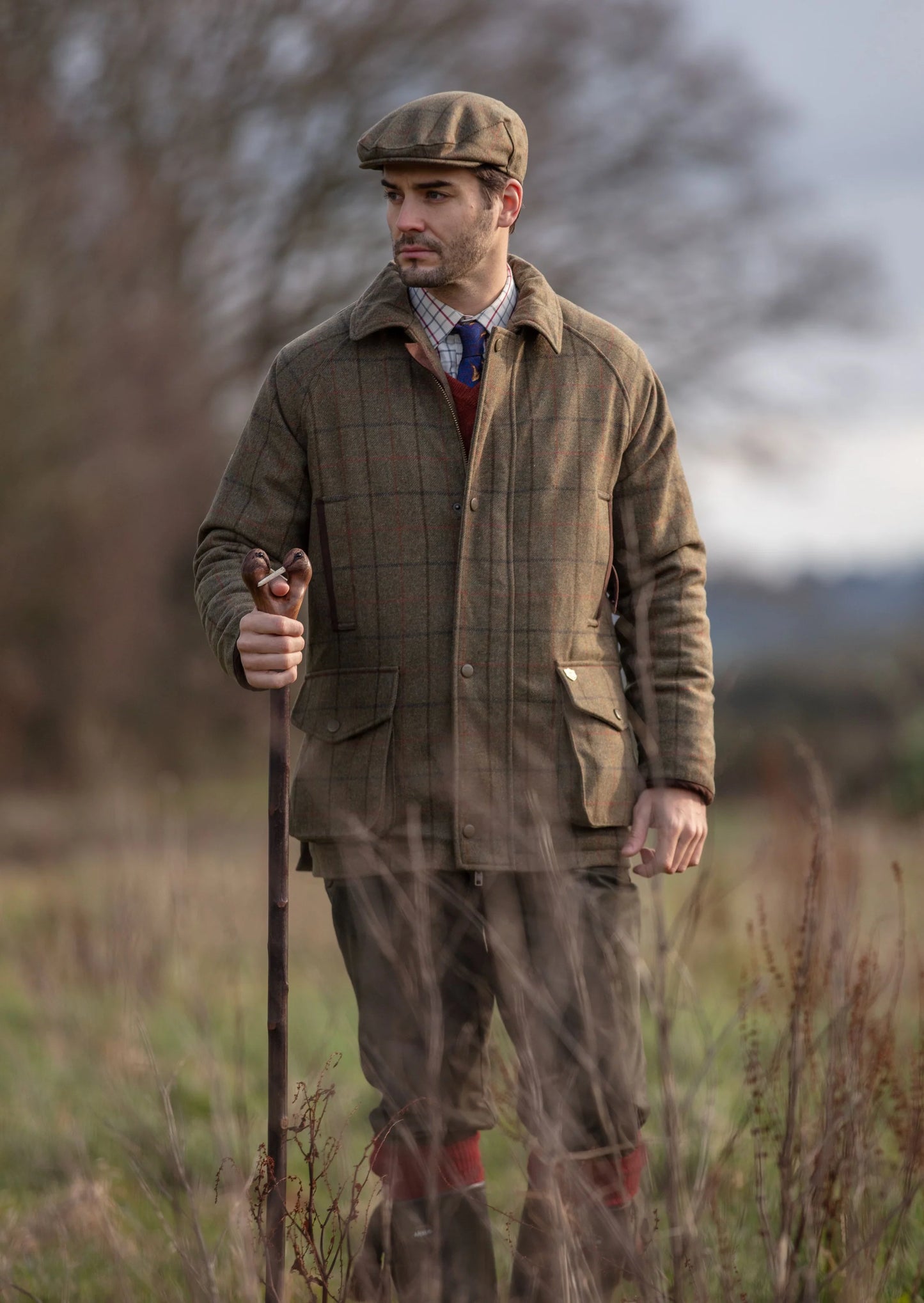 Tweed Field Coat Compton in Thyme
