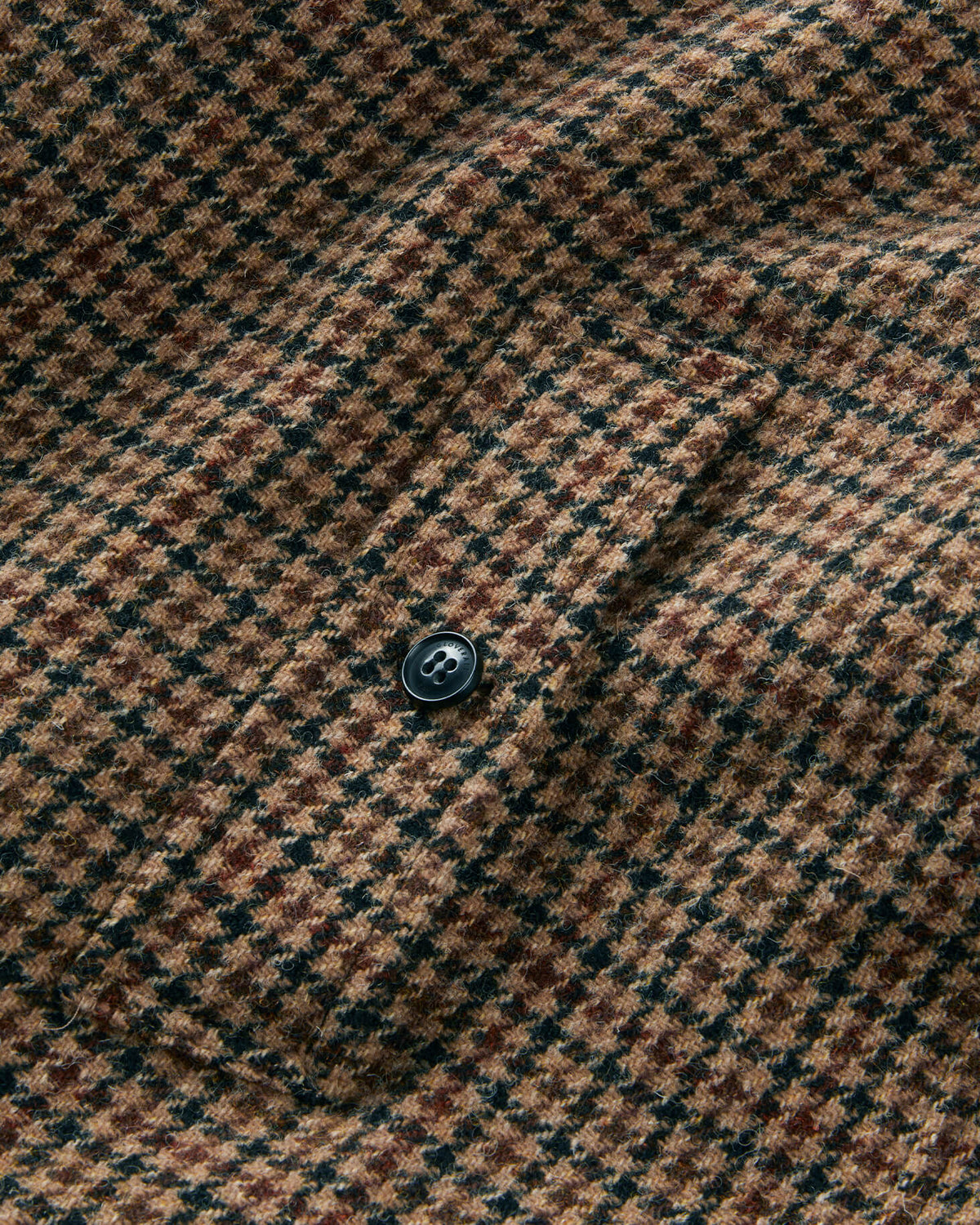 Gloverall Hynes Harris Tweed Overcoat Brown Houndstooth