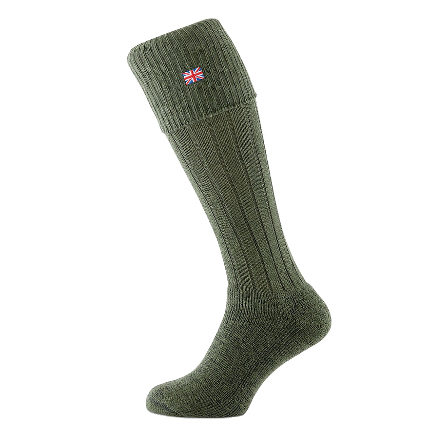 Pennine Shooting Socks Union Jack Light Olive