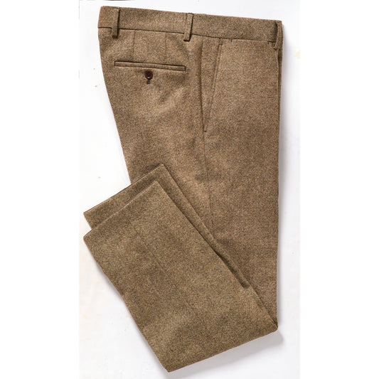 Tweed Hose Merinowolle in beige-braun