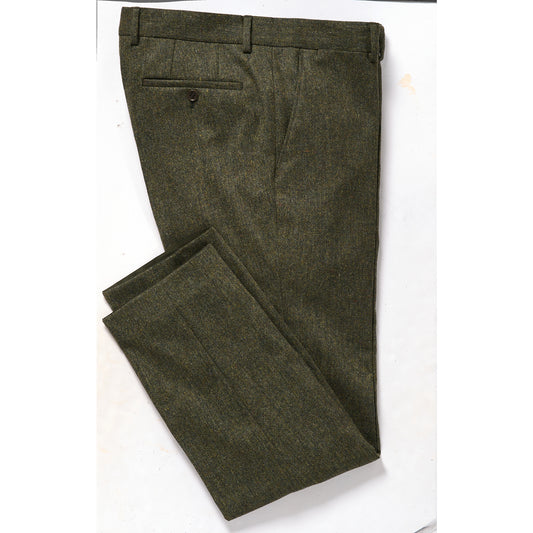 Tweed Hose Merinowolle in grün