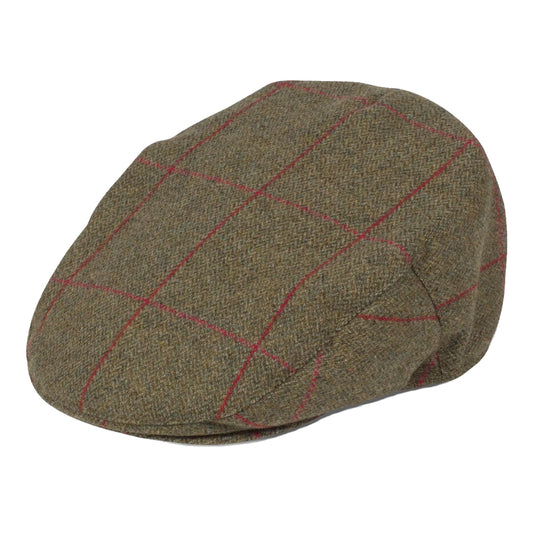 Tweed Flat Cap Compton in sage