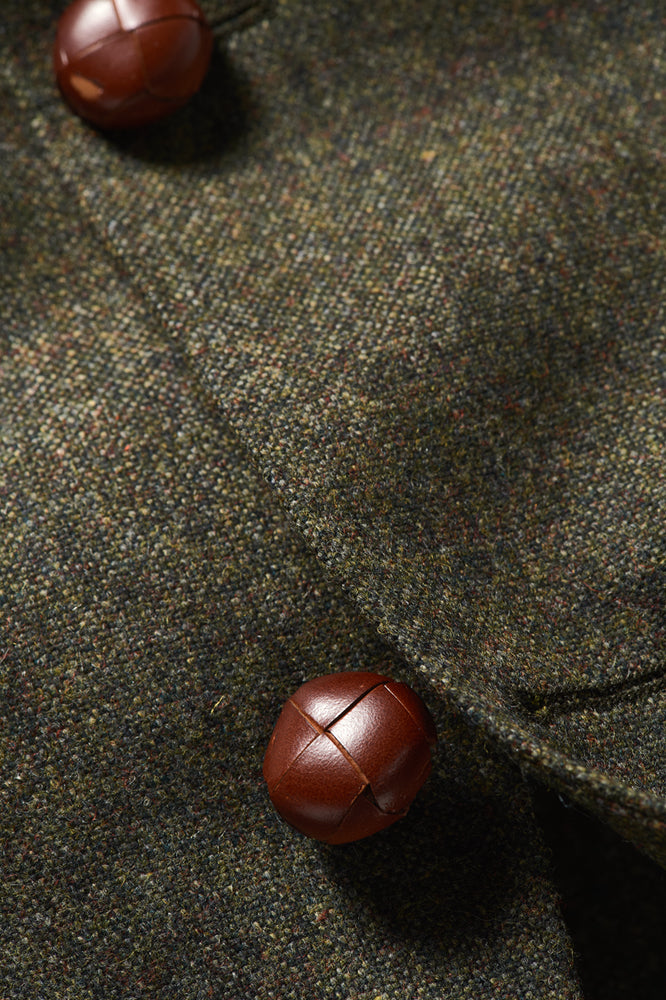 Tweed Sakko mit Lederknöpfen